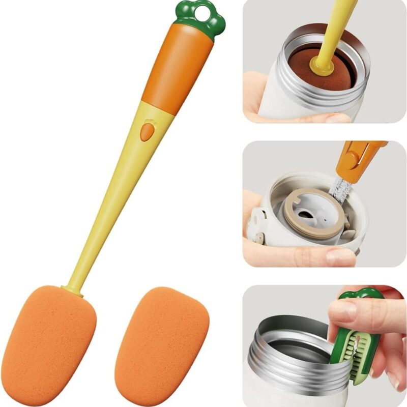 Seasons 3 in 1 Multifunctional Kitchen Cup Cleaning Brush,Multicolor