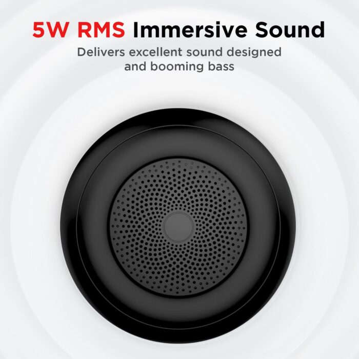 boAt Stone 135 with 5W RMS, upto 11 Hours Playback & TWS Feature 5 RMS Bluetooth Speaker  (Active Black, Mono Channel) - Image 2