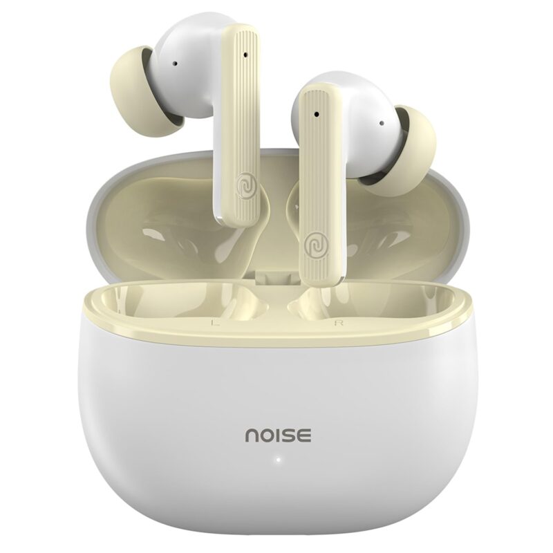 Noise Air Buds 3 with 45 Hours Playtime, Environmental Noise Cancellation, Quad Mic Bluetooth Headset??(Serene White, True Wireless)