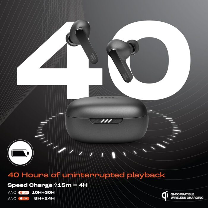 JBL Live Pro 2, Active Adaptive Noise Cancellation, 40Hr Playtime, 6 Mics, Deep Bass Bluetooth Headset??(Black, True Wireless) - Image 2