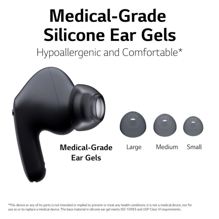 LG TONE Free FP5, Active Noise Cancellation, 22Hrs Battery, 3D Sound, IPX4 Bluetooth Headset  (Black, True Wireless). - Image 3
