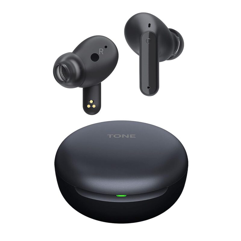 LG TONE Free FP5, Active Noise Cancellation, 22Hrs Battery, 3D Sound, IPX4 Bluetooth Headset  (Black, True Wireless).