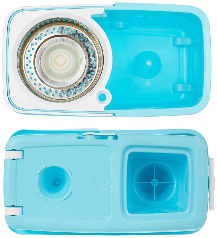 Seasons Spin Mop Rectangular Bucket With Steel Basket and Wheels - Image 3