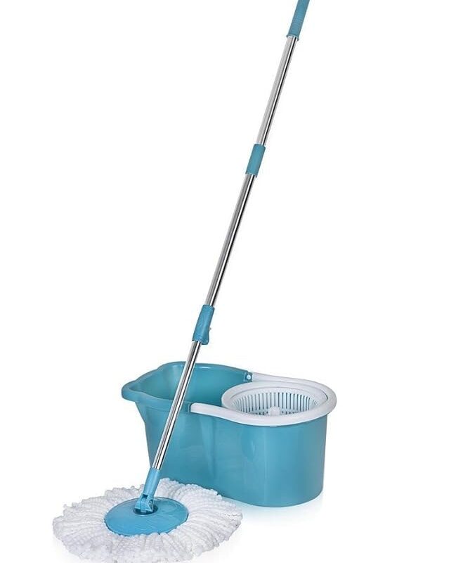 Seasons Mop With 4 Wheels & Big Bucket with 2 Microfiber Refills