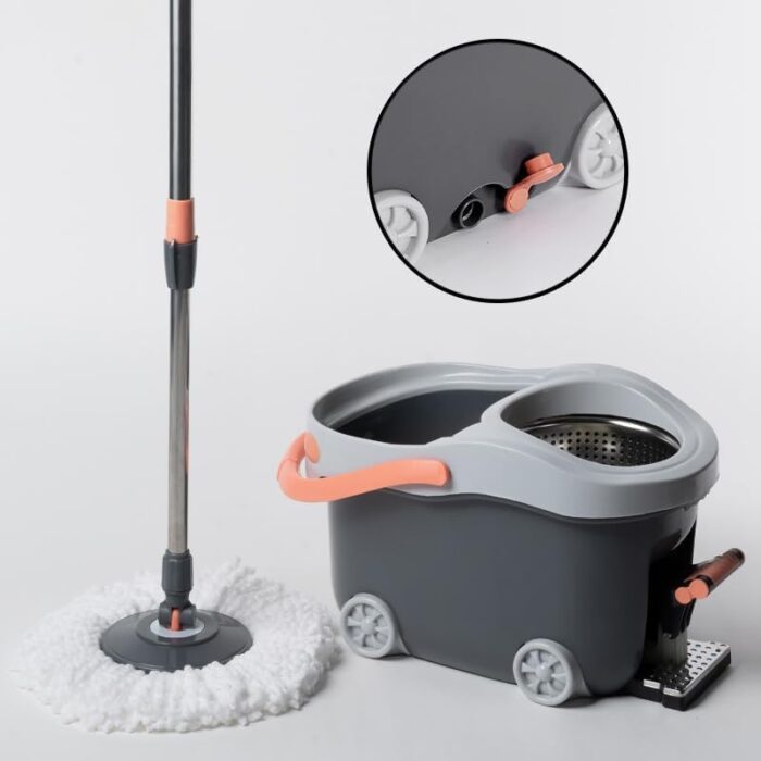 Seasons Microfiber Spin Mop With Bucket And Stainless Steel,360 (Grey). - Image 3