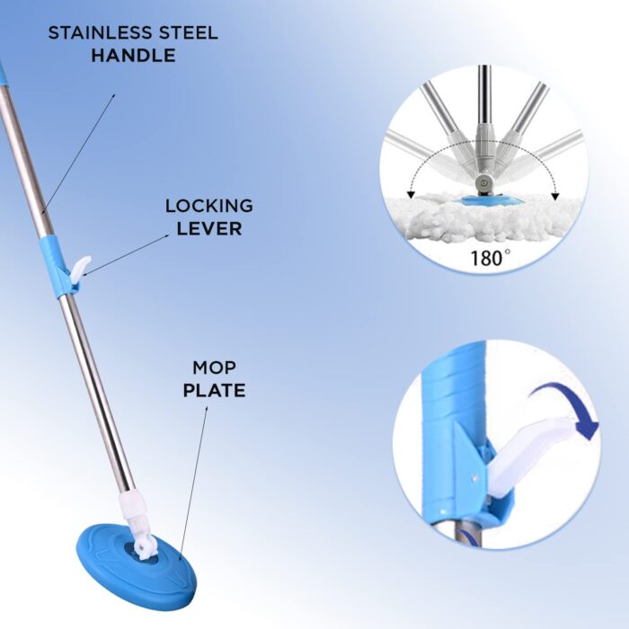 Seasons Stainless Steel and Plastic Mop Rod Stick, Multicolor - Image 2