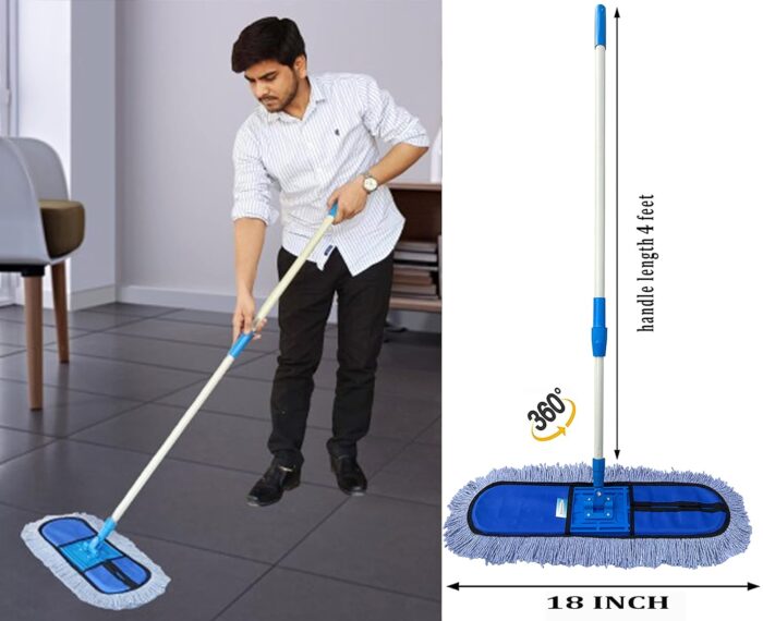 Seasons 360 Degree Movement Wet and Dry Cotton Floor Mop, Blue - Image 3