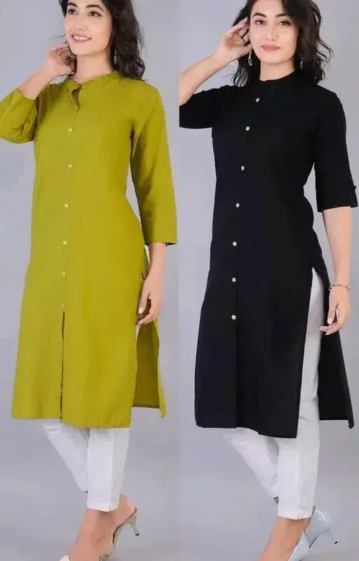 Combo Pack 2 Cotton Slub Kurti For Women