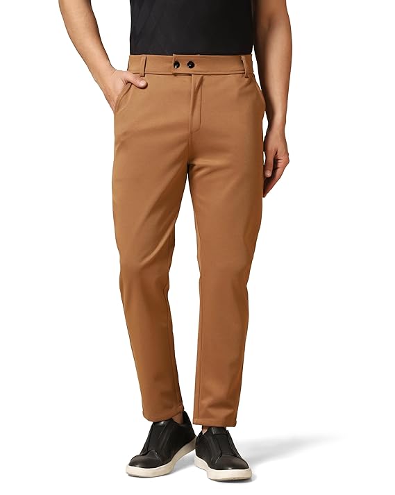 Men's Regular Casual Brown Pants