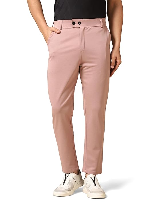 Men's Regular Casual Pink Pants