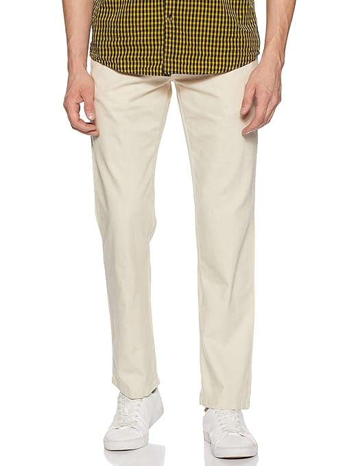 Men Casual Cotton Beige Pants
