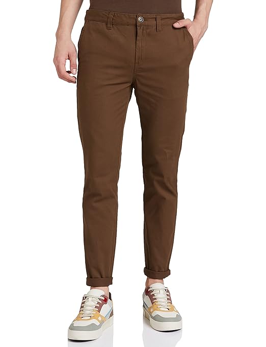 Men Casual Cotton Brown Pants