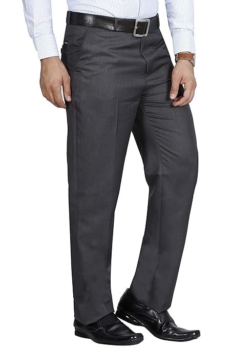 Men's Solid Formal Grey Pants