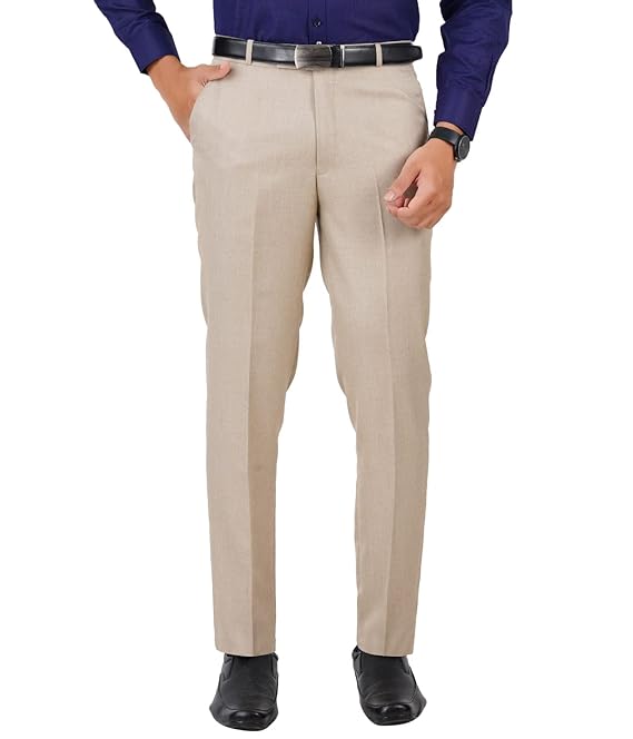 Men's Solid Formal Ivory Pants