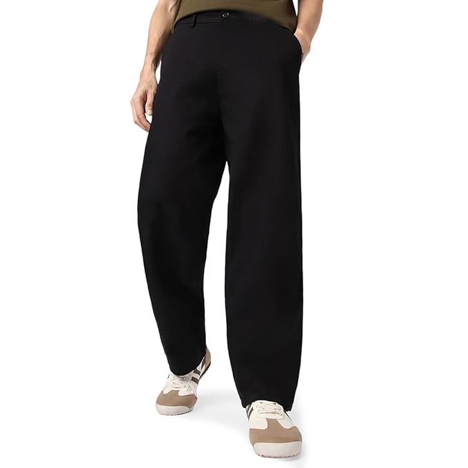 Men's Loose Baggy Black Trousers