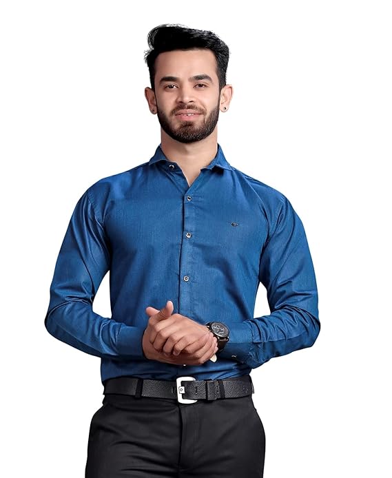 Men's Regular Fit Royal Blue Formal Shirt