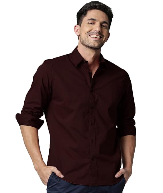 Men's Cotton Formal Dark Brown Shirt