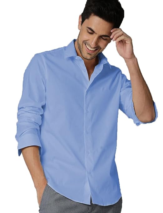 Men's Cotton Formal Sky Blue Shirt