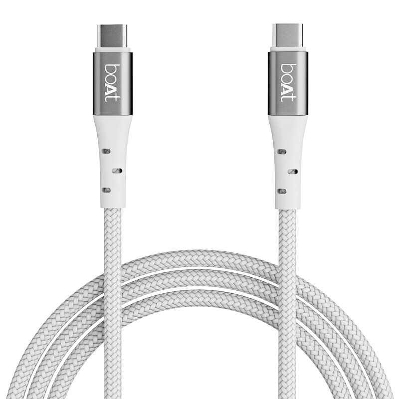 boAt USB Type C Cable 1.5 m Type C C300??(Compatible with Mobile, Tablet, White)
