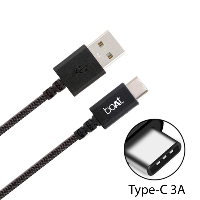 boAt USB Type C Cable 2 m Type C A400 - 2m?(Compatible with All Phones, Black, One Cable) - Image 3