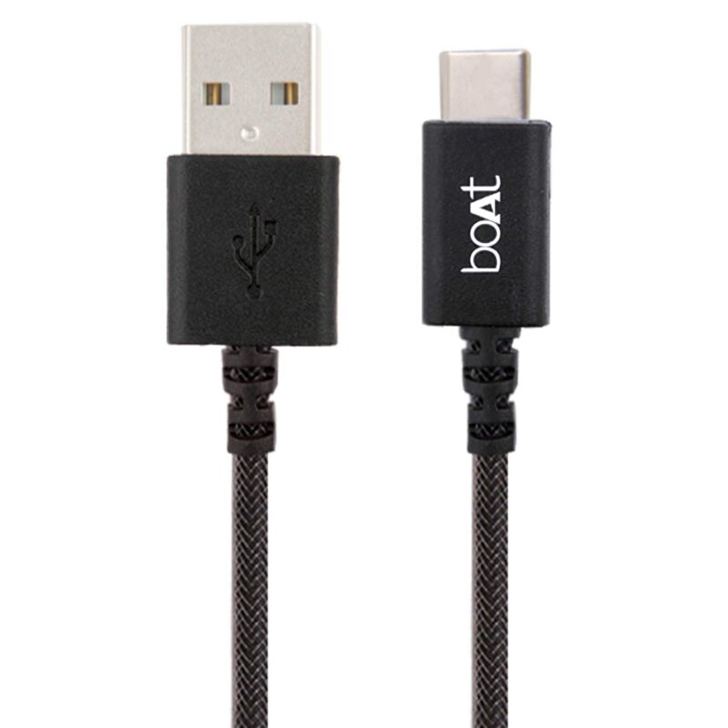 boAt USB Type C Cable 2 m Type C A400 - 2m??(Compatible with All Phones, Black, One Cable)