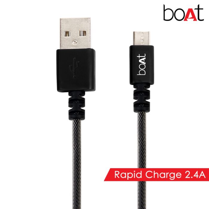 boAt Micro USB Cable 2.4 A 1.5 m Micro USB 500 Black 1.5m - Image 3
