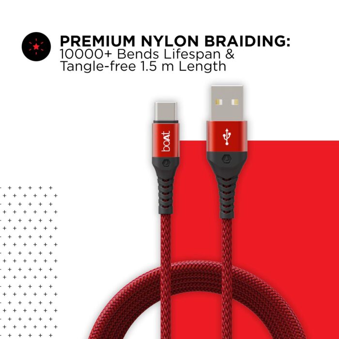 boAt Type C 2 A 1.5 m Type C A550?(Compatible with Laptop, Mobile, Tablet, Martian Red) - Image 2