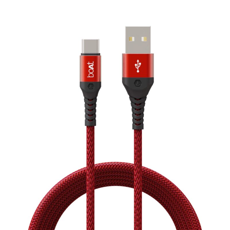 boAt Type C 2 A 1.5 m Type C A550??(Compatible with Laptop, Mobile, Tablet, Martian Red)