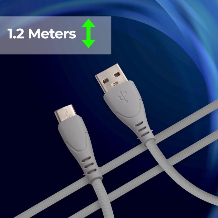 Zebronics USB Type C Cable 2.4 A 1.2 m PVC ZEB-UT240?(Compatible with Mobile, Grey) - Image 2