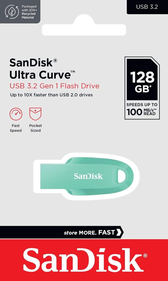 SanDisk Ultra Curve 128 Pen Drive??(Green) - Image 2