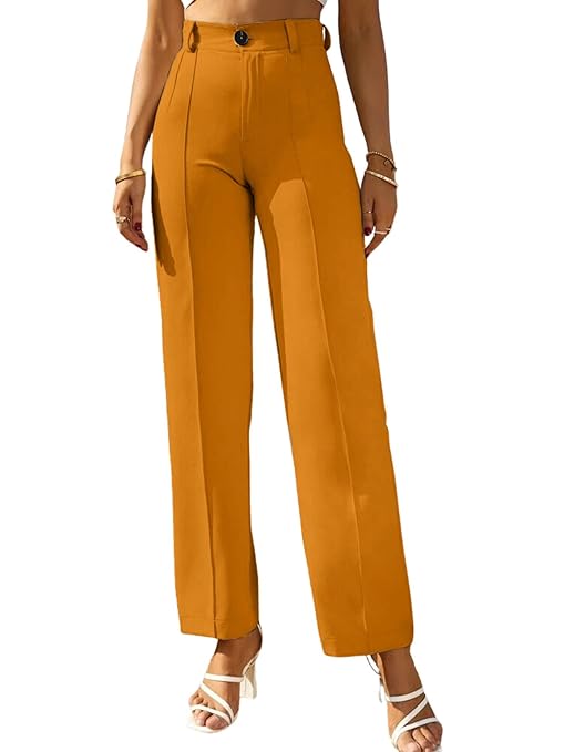 Women Bell Bottom Mustard Yellow Trousers