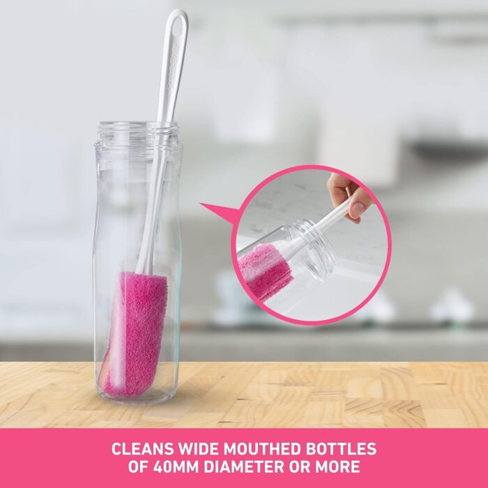 Seasons Plastic Bottle Cleaner Brush (Pink and White,Pack of 1) - Image 2