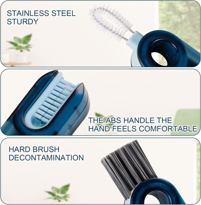 Seasons 3 in 1 Cup Lid Gap Cleaning Brush, Used for Water Bottle, Straw, Window, Crevice, Groove, Keyboards Multipurpose & Multifunctional (Pack of 2, Multicolor, Plastic) - Image 2
