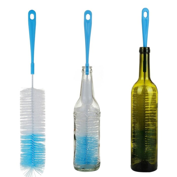 Seasons Plastic Multipurpose Kitchen Long Bottle Cleaning Brush - Set Of 2 (Aqua Blue) pack of 1 - Image 3